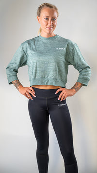 Solid Croped Sweater med mjuk fleece