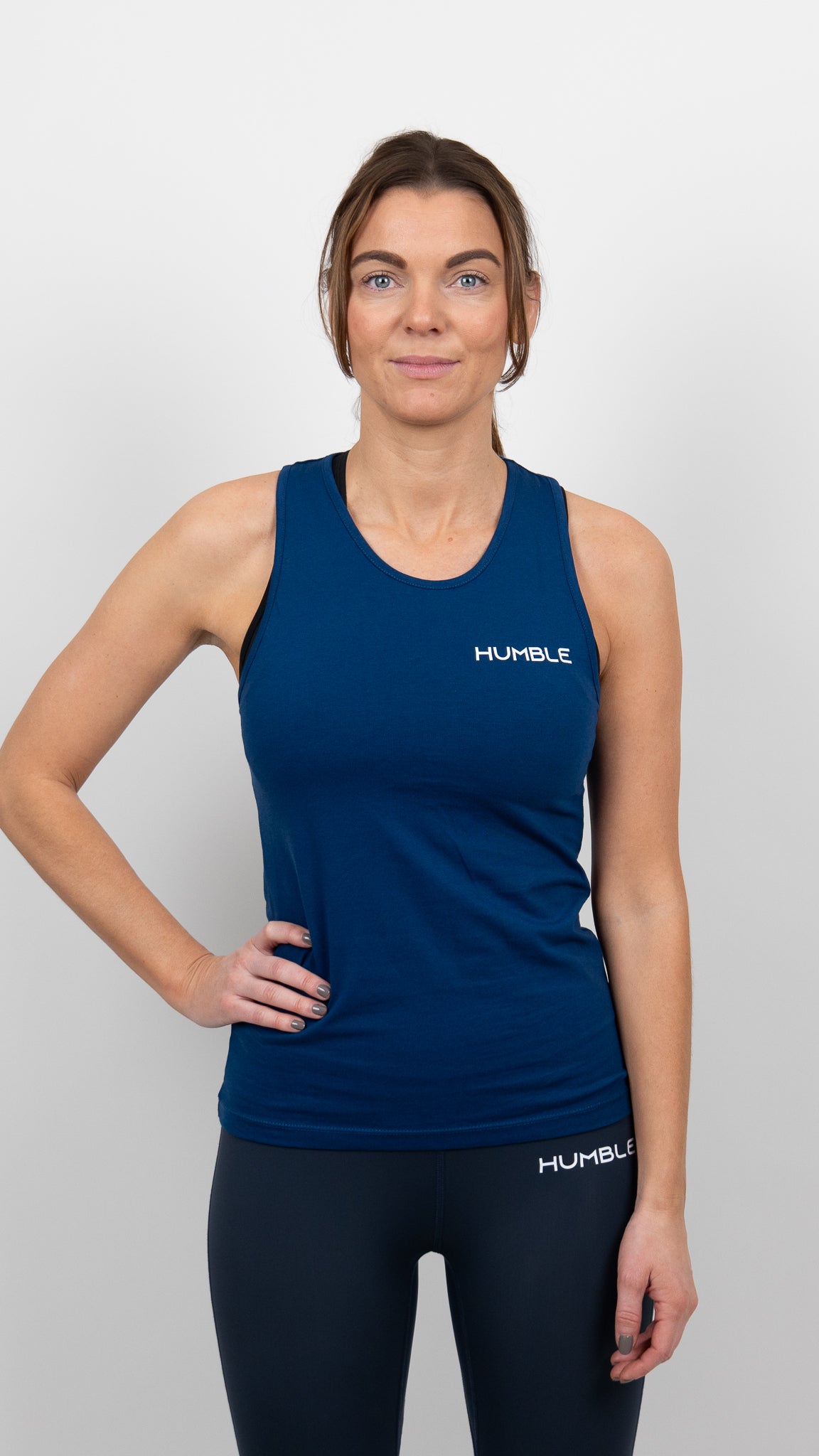 Marinblått linne för dam